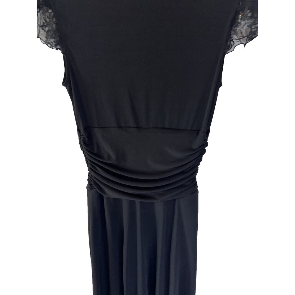 Vtg Y2K Moda International Black Sheer Whimsigoth Vamp Victorian Dress‎ Women M - Picture 6 of 10
